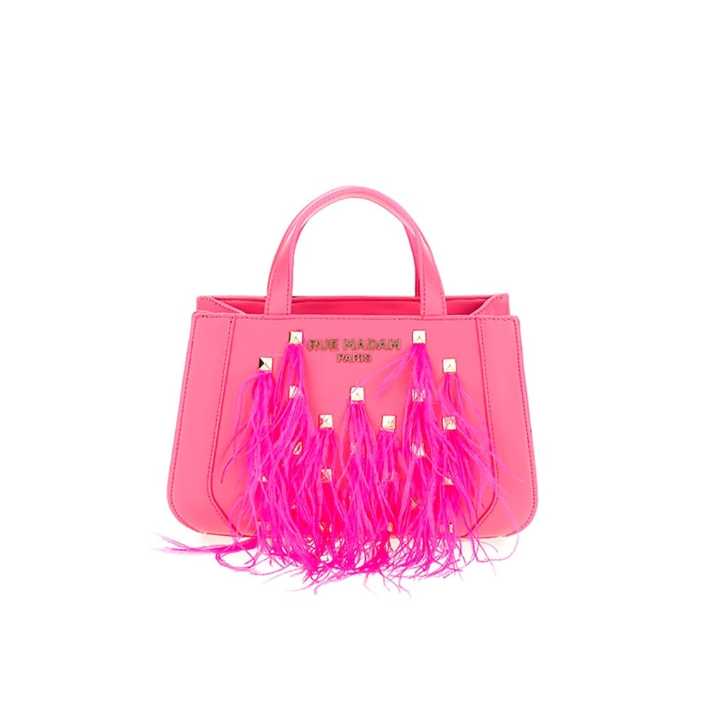 Bolso Tote Pequeño Fuxia Rue Madam Flecos y Tachuelas Doradas Memphis XS