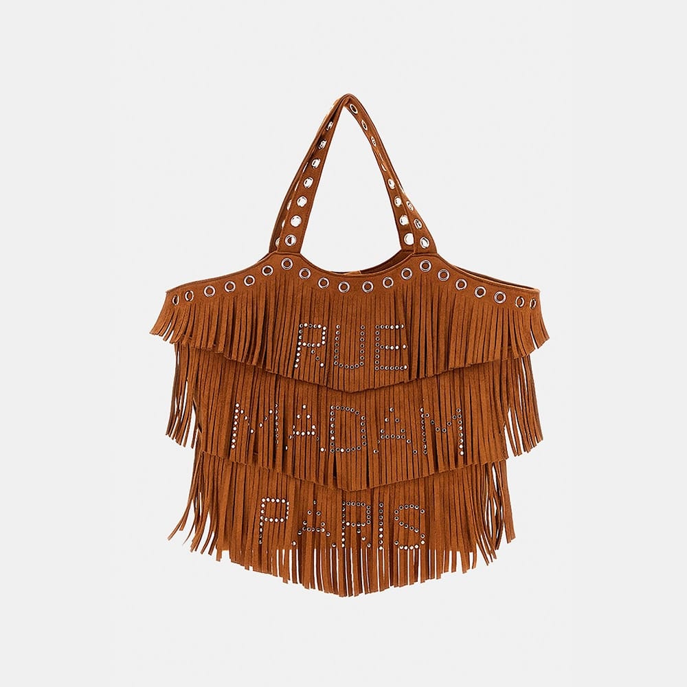 Bolso Shopper Flecos Camel Rue Madam Paris New Delano 