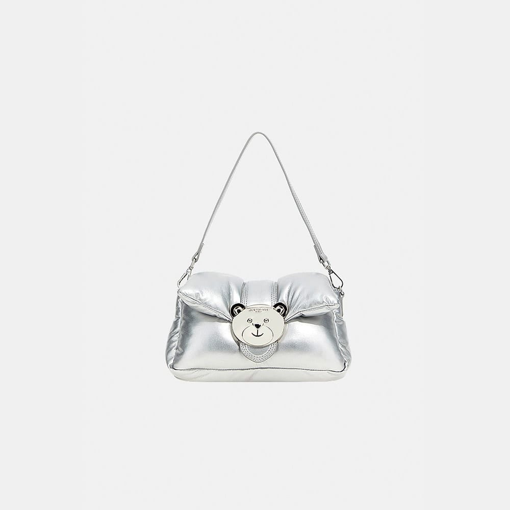 Bolso Bandolera Plata Oso Rue Madam Paris Puffy It-Bag