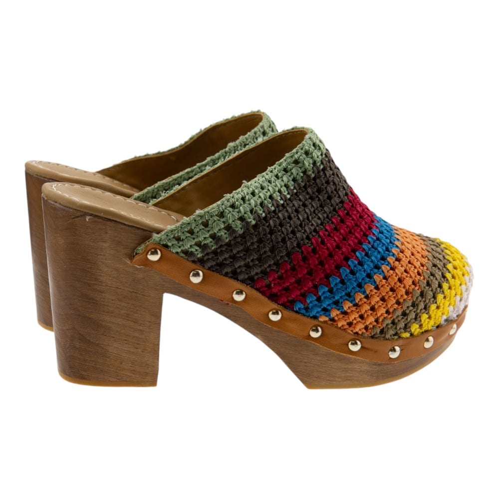Zuecos Mujer Pedro Miralles Multicolor con Tacón de Madera | Carrile foto 4