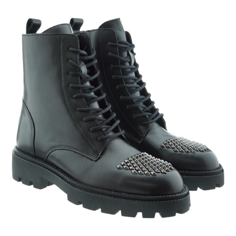 Botas Militares Mujer Negras Alpe Tachuelas 570717