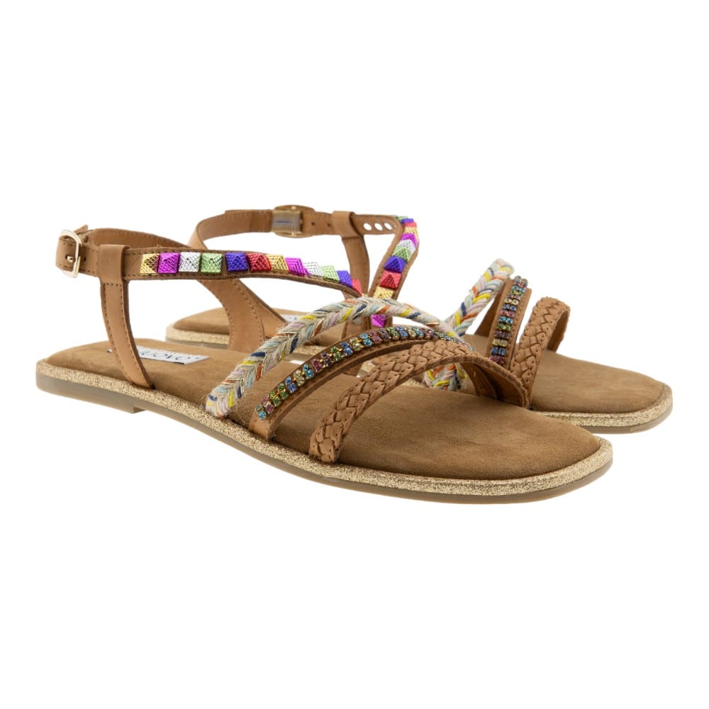 Sandalias Planas Inuovo Piedras Multicolor 966041