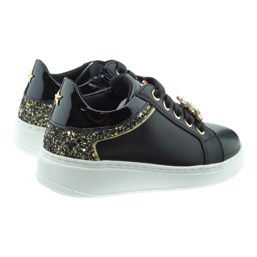 Zapatillas Niña Asso Negras con Glitter - Moda y Confort para Niñas | Carrile foto 4