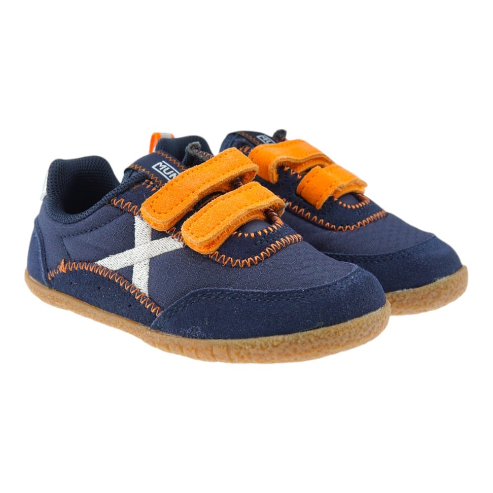 Zapatillas Munich Baby Koda Velcros Azul y Plata