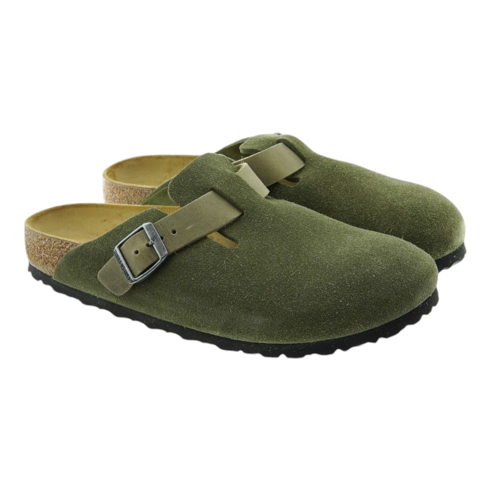 Zuecos Hombre Ante Taupe Birkenstock Boston Mixed