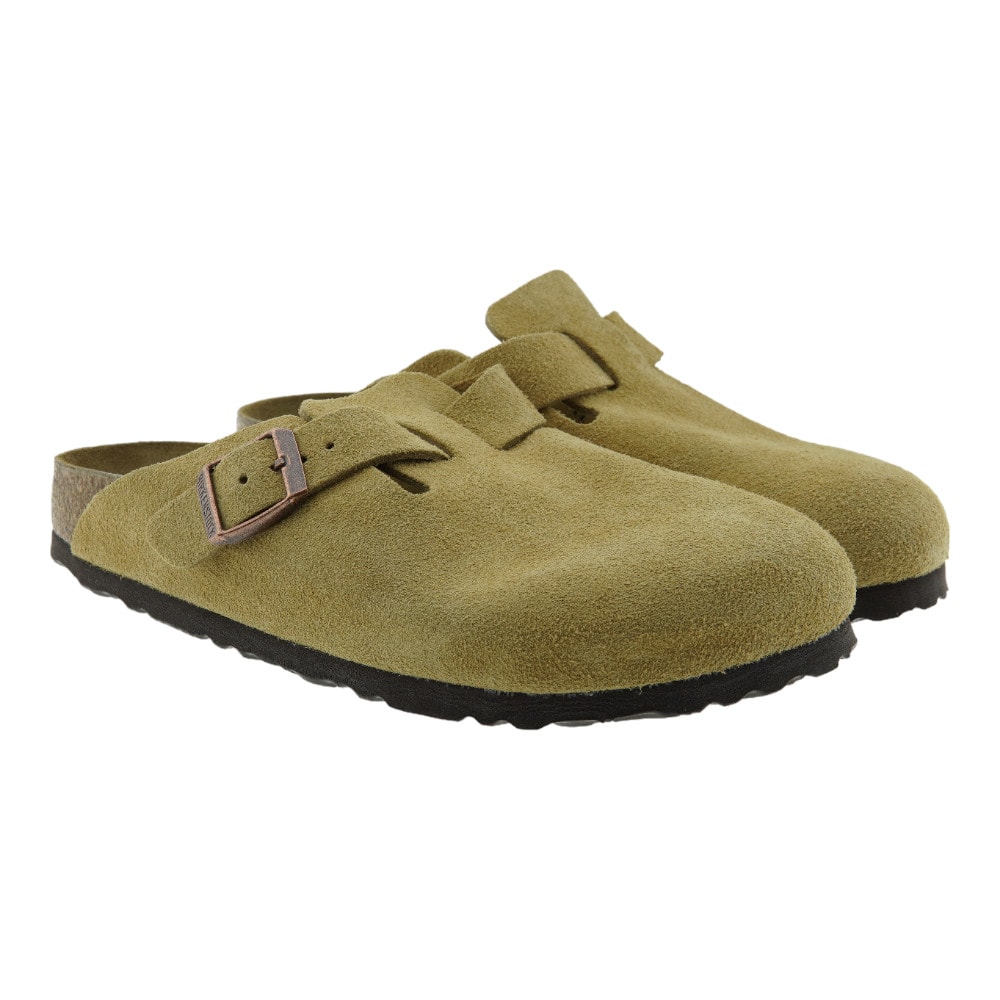 Zuecos Birkenstock Mujer Boston Suede Arena y Gris