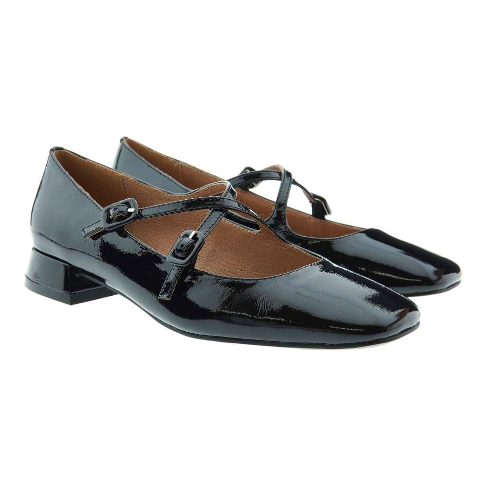 Zapatos Hebillas Charol Bibilou Negro y Cuero Cardiff 630Z20V