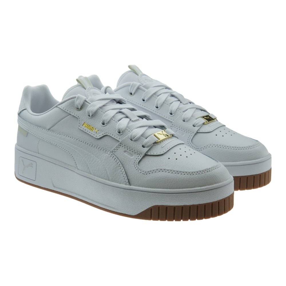 Zapatillas Blancas y Oro Plataforma Puma Carina Street Lux