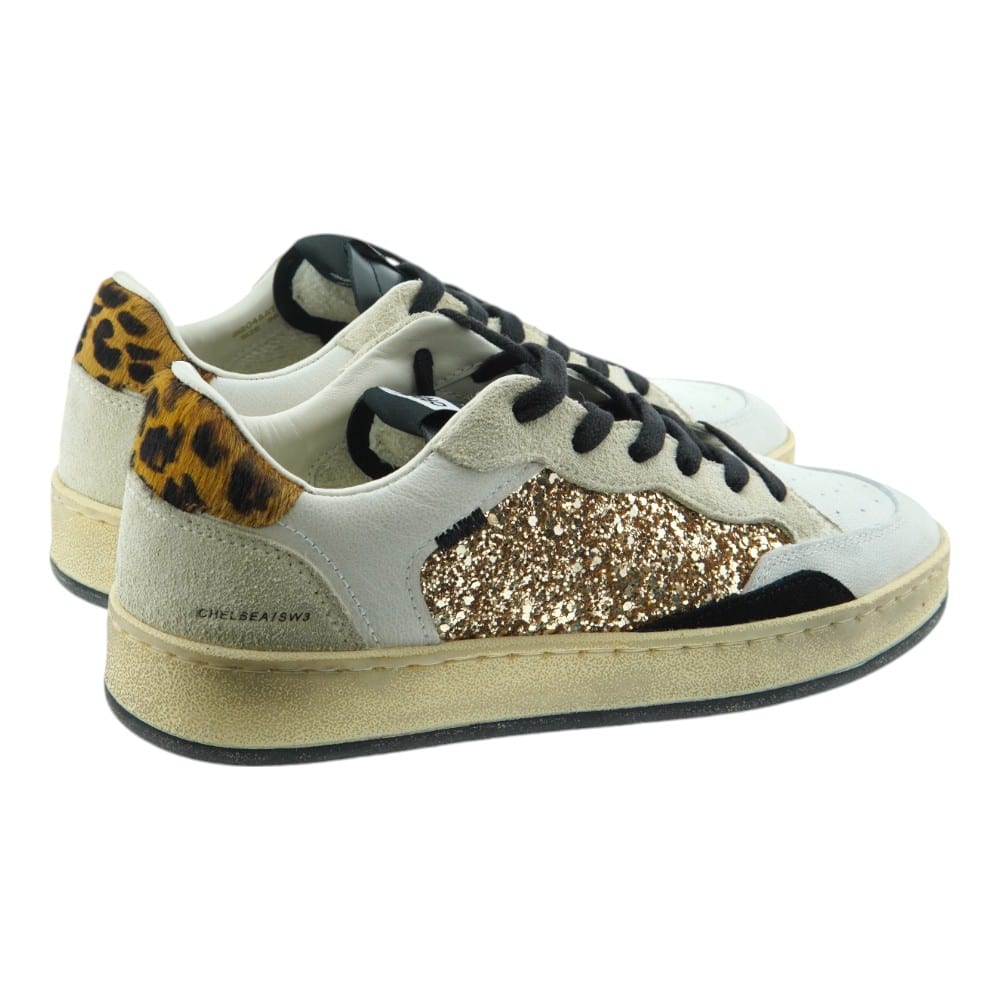 Zapatillas Crime London Glitter Dorado con Detalles de Leopardo Mujer | Carrile foto 4