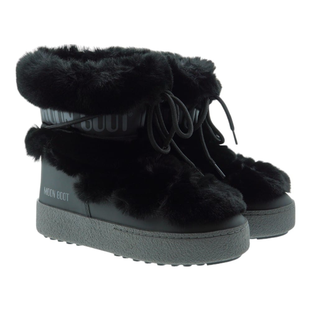 Moon Boot Negras M.B Ltrack Faux Pelo