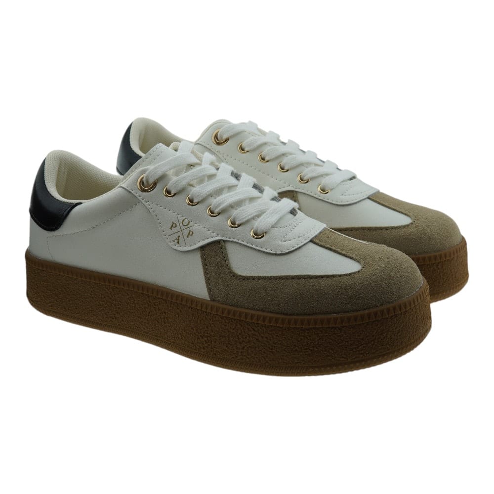 Sneakers Mujer Blancas Plataforma Popa Noble Combi