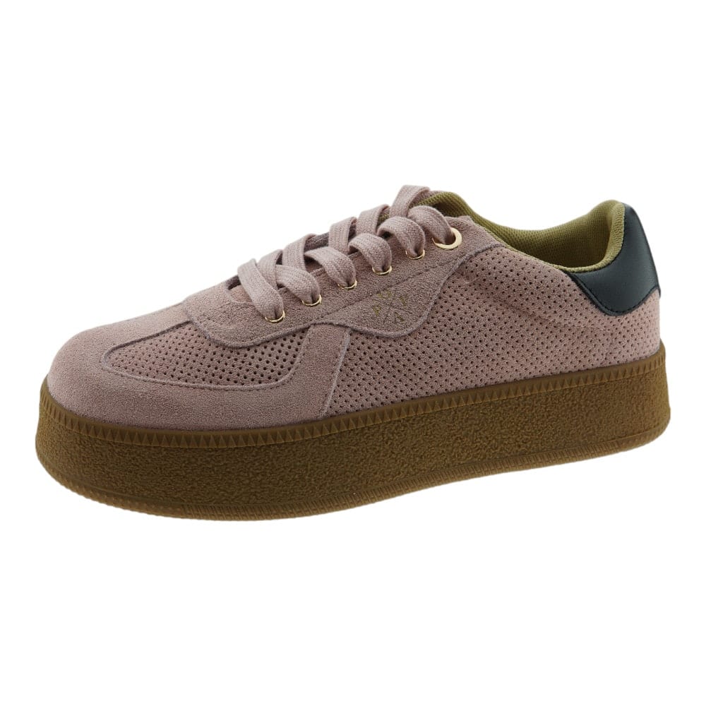 Zapatillas Popa plataforma suede taupe y rosa | Estilo y confort foto 3