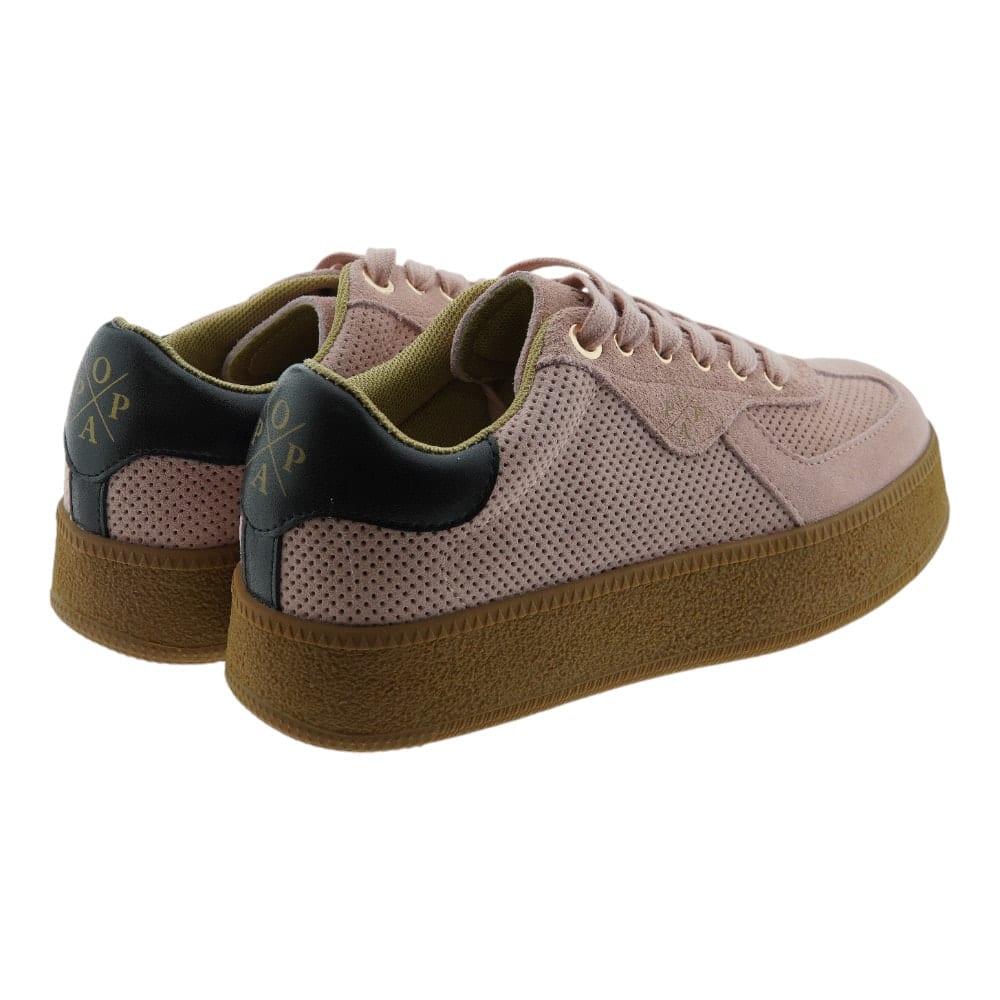 Zapatillas Popa plataforma suede taupe y rosa | Estilo y confort foto 4