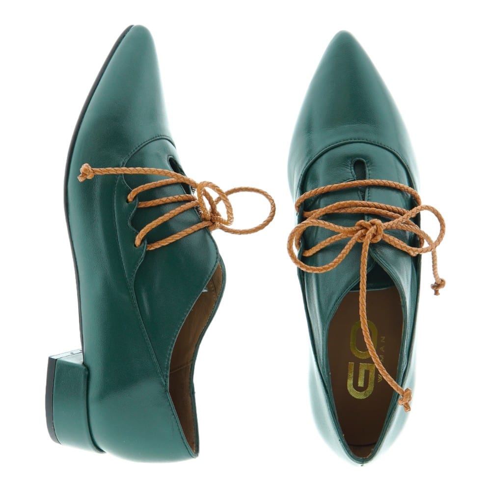 Blucher Mujer Go Woman en Piel Verde | Elegancia y Comodidad foto 2