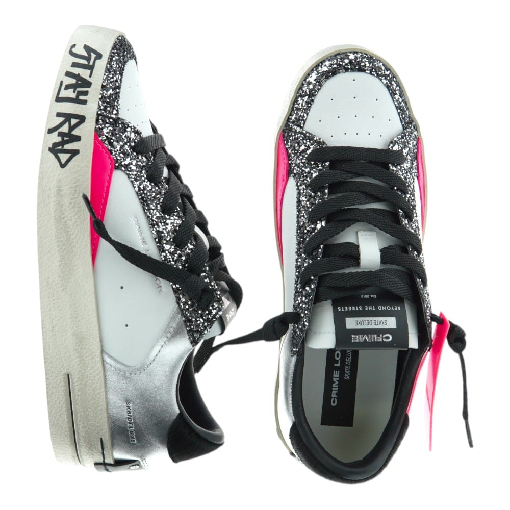 Zapatillas Crime London Stay Rad con Glitter y Detalle Rosa | Carrile foto 2