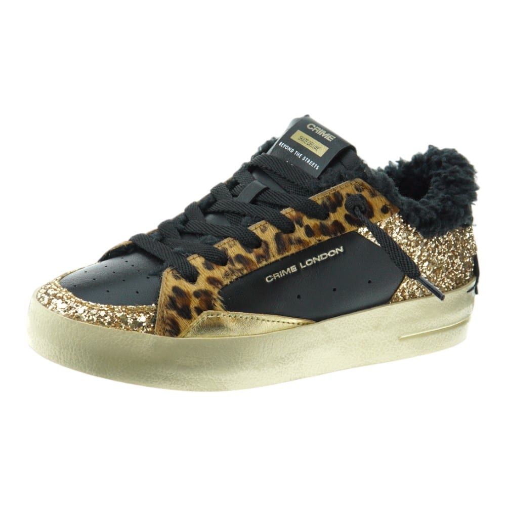 Zapatillas Crime London Mujer Glitter y Leopardo con Forro de Peluche | Carrile foto 3